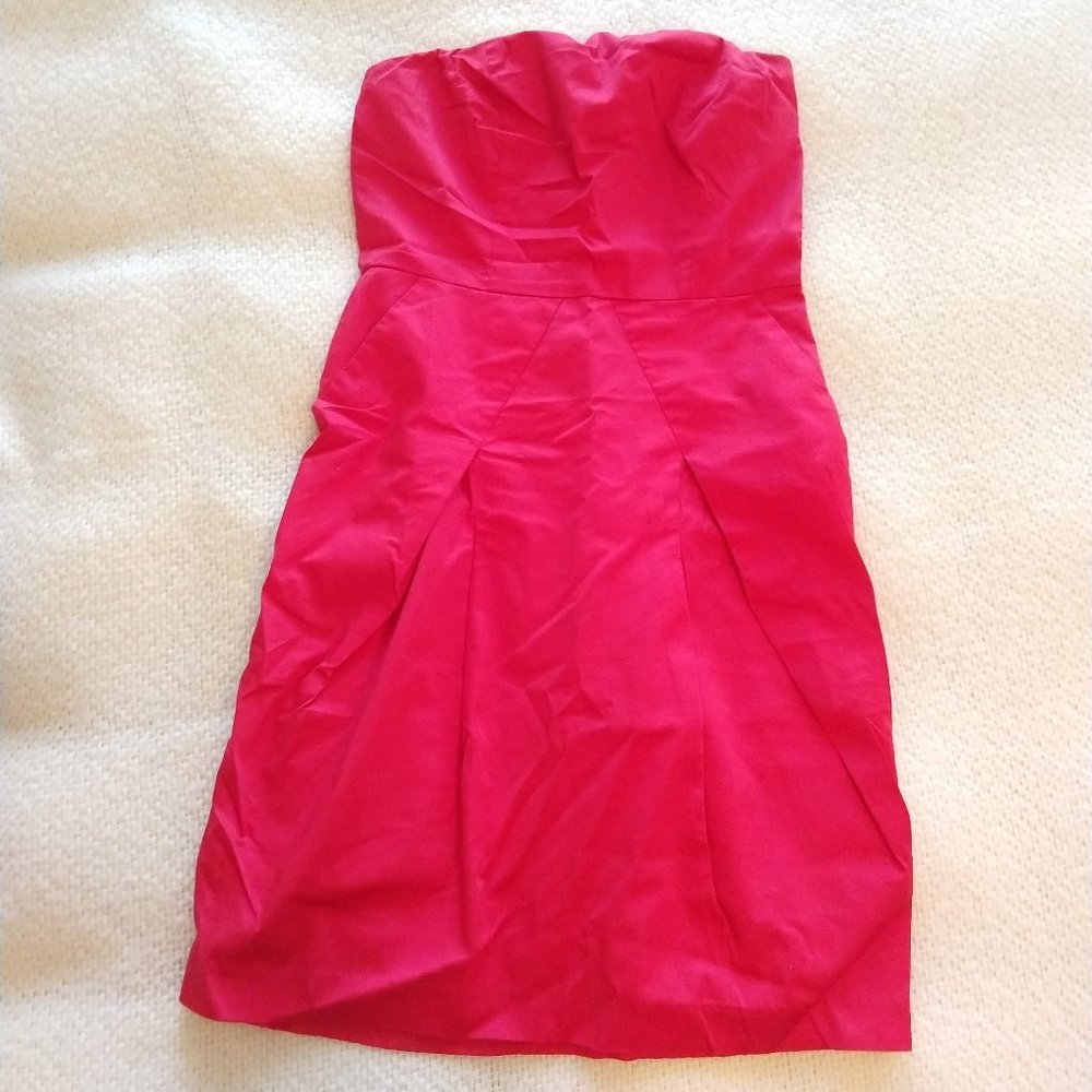 The Limited red strapless dress with pockets